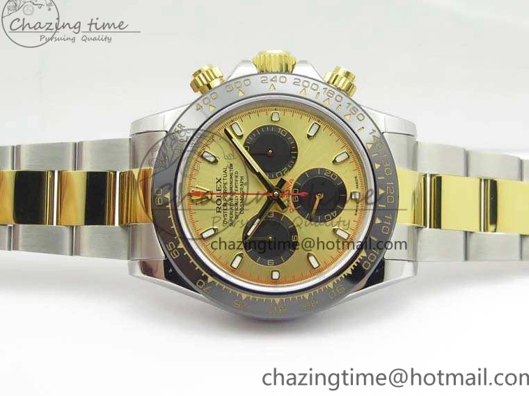 Best On Gold JH Ceramic Bracelet A7750 Dial SS YG SS Daytona Bezel YG Edition 0830